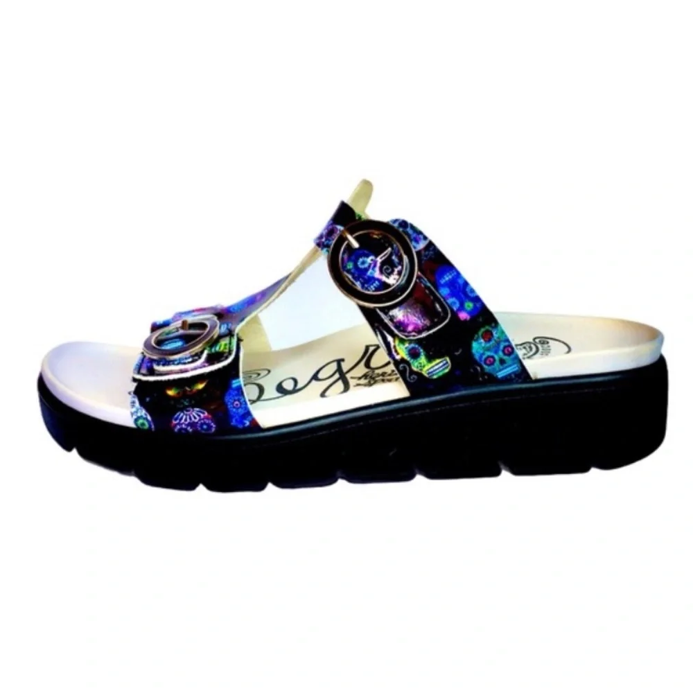 Alegria‎ Sugar Skull Vita Leather Sandal